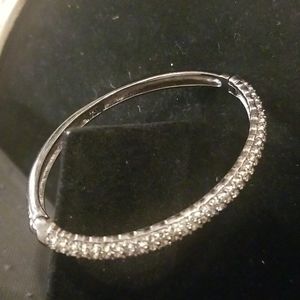 NOLAN MILLER NWOT Simulated Diamond 3 Row Pave Bangle Bracelet